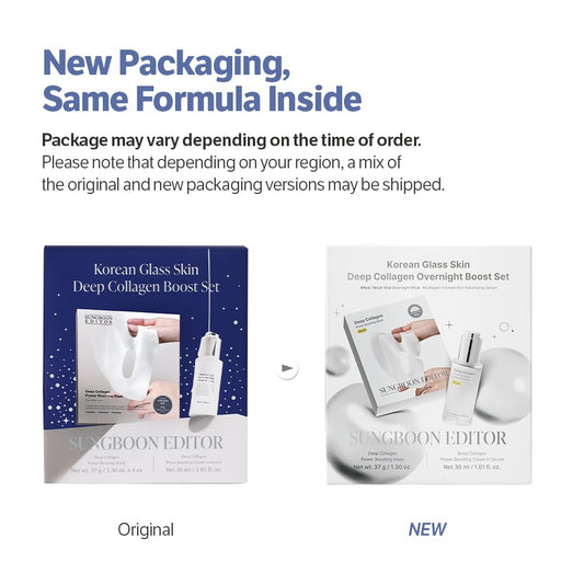 Deep Collagen Boost Set β Korean Collagen Face Mask & Anti-Aging Serum with Volufiline β Real Collagen 2,160,000PPB for Firming, Plumping, Glass Skin Glow β¨ (4 Sheet Masks + 1.01 Fl Oz Serum)