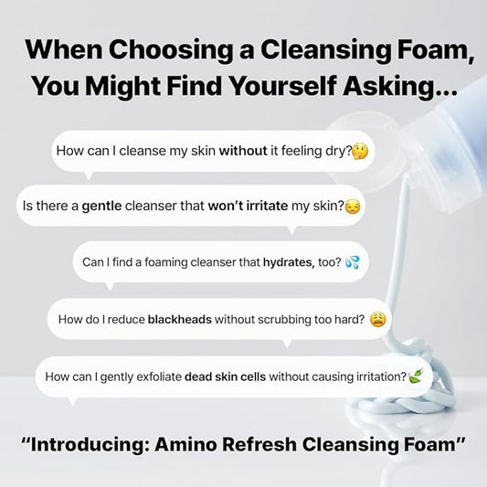 MAKE P:REM Safe Me. Amino Refresh Cleansing Foam, Korean Face Wash, Instant Deep Pore Cleansing, Gentle Exfoliation with BHA & LHA, Korean Skin Care, 5.07 Fl Oz, 150ml