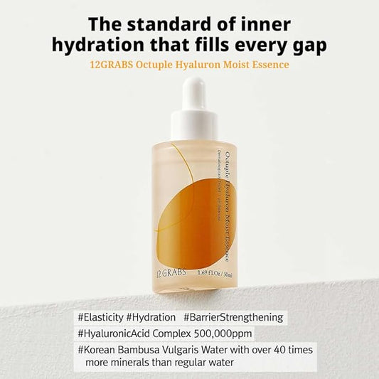 Shift4 Octuple Hyaluron Moist Essence 50ml ㅣ 8 Types of Hyaluronic Acid ㅣ Deep Hydration ㅣ Skin Barrier Support ㅣ Dermatologically Tested ㅣ Soothing Face Serum for Sensitive and Dry Skin