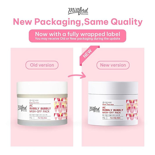 AC Bubbly Bubbly Wash-Off Pack 125g/4.4Oz, Kaolin, Deep Cleansing, Acne Prone Skin, Bubble Wash, Exfoliating, Bubble Mask, Removing Sebum and Dead Skins, Instant Bubbles Pop up