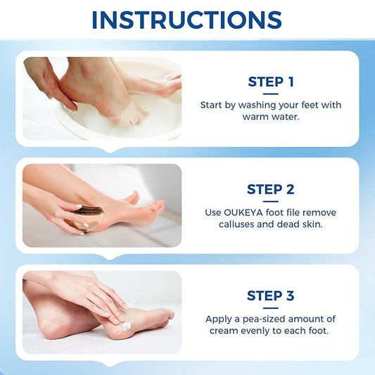 OUKEYA Urea Cream 40 Percent Tube, Urea Cream 40 Percent For Feet Maximum Strength, with Foot Callus Remover, Nano Glass Foot File