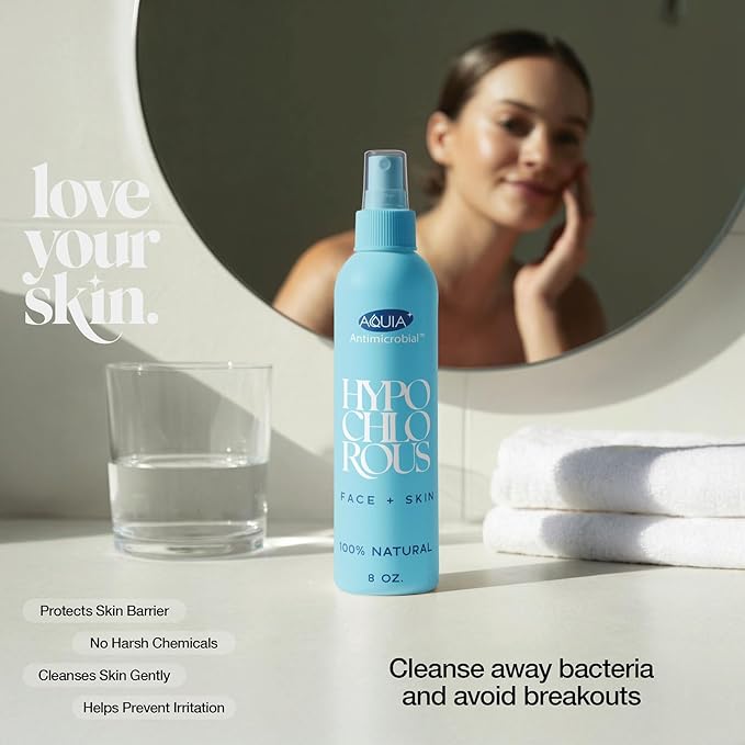 Hypochlorous Acid Spray for Face and Skin | Piercing Aftercare Spray | 4 oz Hypochlorous Acid Sprays for Face, Skin, Acne, Eczema, Body Acne Sprays, Piercing Aftercare, Facial Wound Solution, Workout