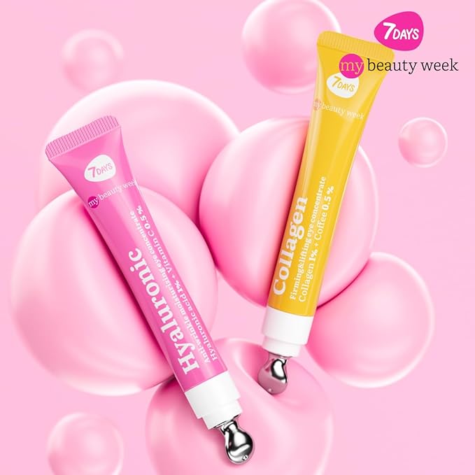 7DAYS Eye Cream with Collagen – Korean Skin Care Under Eye cream Treatment with Cooling Applicator, Anti Aging & Brightening Formula for Puffiness and Fine Lines – 0.6 fl. oz