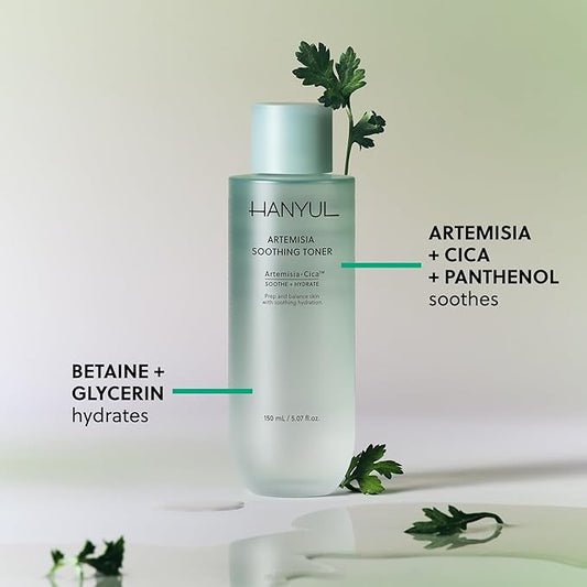 HANYUL Artemisia Soothing Toner with Centella Asiatica and Panthenol | Hydrating & Calming Facial Toner for Sensitized Skin, Skin Prep, Vegan, 5.07 fl. oz.