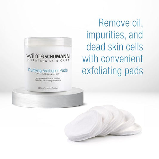 Purifying Astringent Pads for Face, Skin Exfoliating Pads with Salicylic Acid, Pack of 60