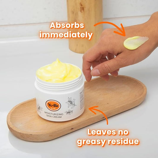 Yu-Be Moisturizing Skin Cream 4.4 Fl. Oz. Jar I Deeply Hydrating Non-Greasy Moisturizer for Severely Dry Skin I Soothing Camphor Calms, Cools, & Relieves Skin I Vitamins Repair & Nourish
