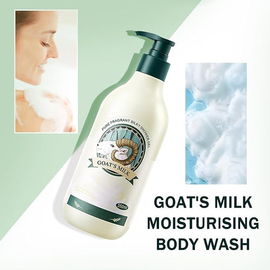 Goat Milk Body Wash,Foaming Bath with Fresh Goat Milk,Gentle Moisturizing Body Lotion,Refreshing Smooth Liquid SKin Cleanser for All Skin Types 19.35 Fl Oz