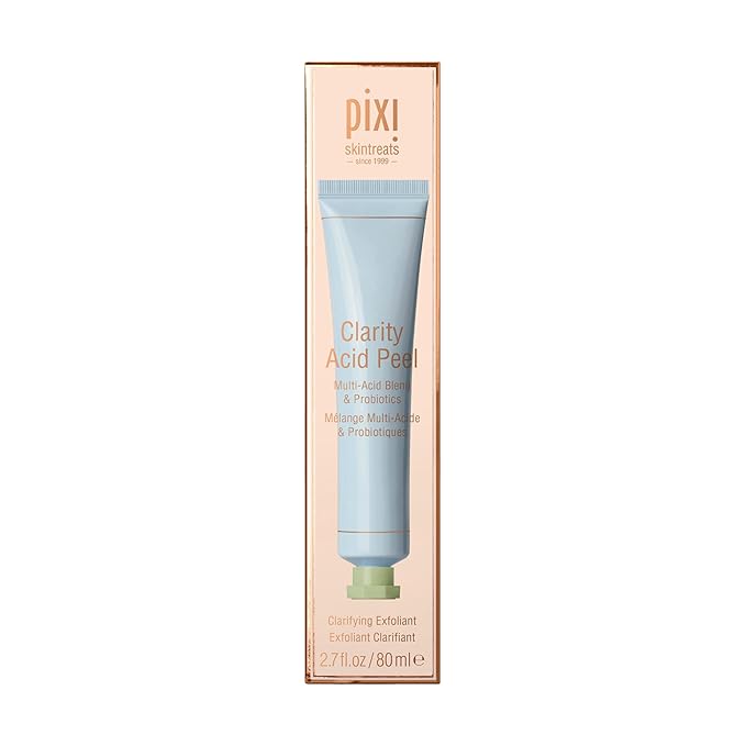 Pixi Clarity Acid Peel | Gentle Exfoliator with AHA, BHA & Probiotics | Purifies, Hydrates & Minimizes the Appearance of Pores | 2.7 fl oz/80 ml