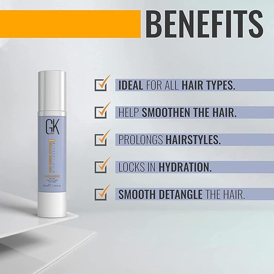 GK HAIR Global Keratin Moisturizing Shampoo and Conditioner Sets (10.1 Oz/300ml) with Leave In Cashmere Smoothing Styling Cream (1.69 Fl Oz/50ml) for Color Treated Dry Damaged Frizzy Hair