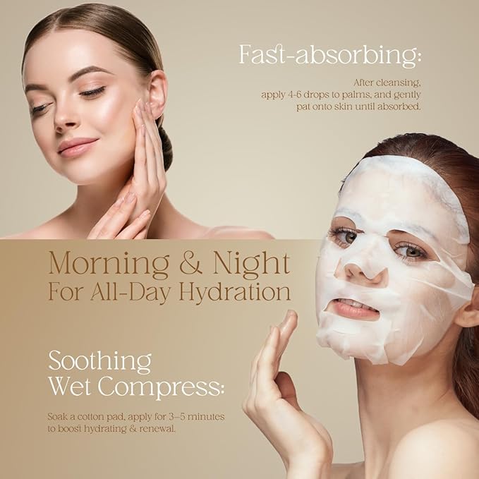 Decoder Liquid Gold Radiance Toner-Serum + 10 Masks | Hydrating Face Toner with Hyaluronic Acid, Rose Water & Centella – Alcohol-Free, 24K Gold Skincare for Sensitive Skin (13.19 Oz)