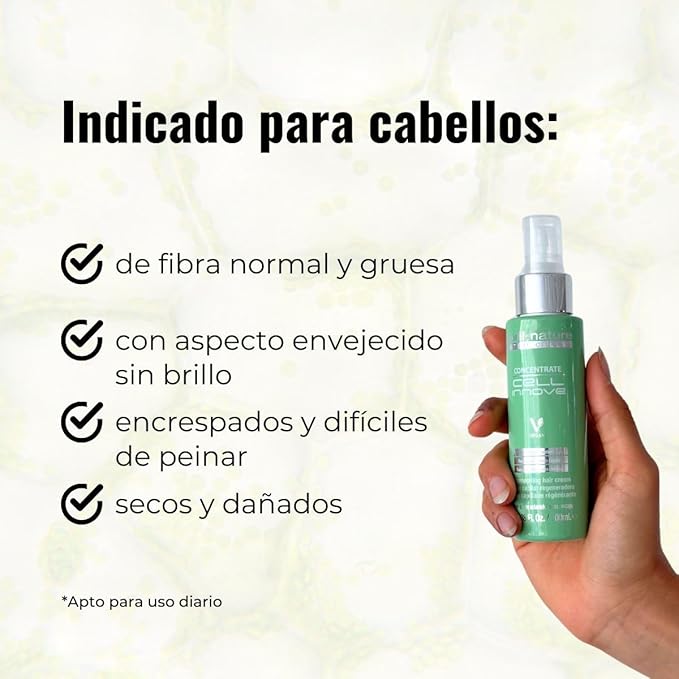 abril et nature - Cell Innove - Professional Hair Serum - Regenerates and Rejuvenates - For All Hair Types - Concentrated with Plant Stem Cells - Cuticle Sealer - 100 ml