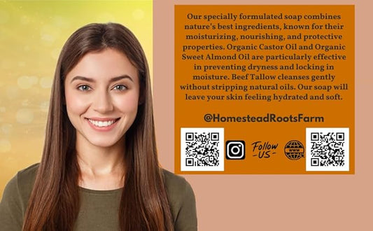 -Cedarwood- Grass-Fed Beef Tallow and Organic Oils - Scented with Organic Essential Oils - Artisanal Bar Soap - 3 Pack - Each Bar Unique-