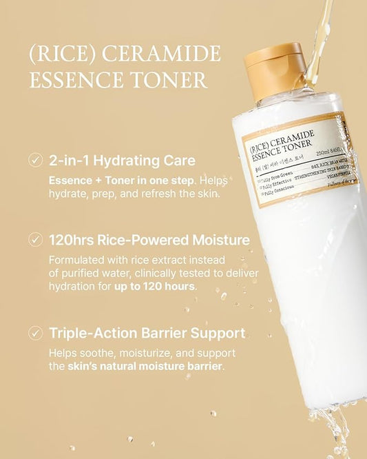 FULLY Rice Ceramide Essence Toner – Milky Korean Toner for Glass Skin, Hydrating Rice Water & Ceramide Formula for Moisture Barrier, Dewy Glow, Fragrance-Free, Vegan & Dermatologist Tested, 8.45 fl.oz