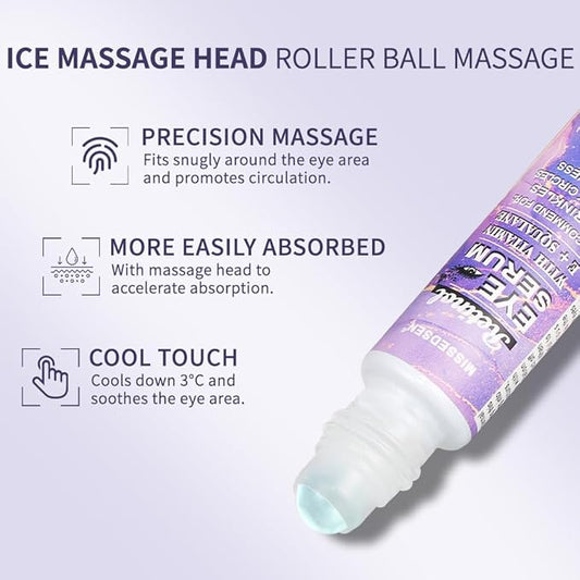 Retinol Vitamin C Eye Cream & Serum Set for Anti-Aging Treatment - Gentle Formula for Sensitive Skin (30g/1 OZ and 8ml/0.27 OZ)