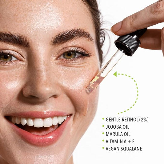 Retinol2 Facial Oil Serum with 2% Advanced Gentle Retinol, Vitamin A+E+F – Freshly Made Anti-Aging, Hydrating, and Firming Formula | 15ml
