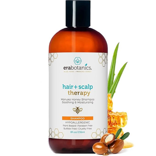 Era Organics Manuka Honey Shampoo & Conditioner - Sulfate-Free Shampoo & Conditioner Set To Moisturize Itchy, Dry Scalp & Damaged Hair - Soothing Aloe Vera & Argan Oil Formula for Women & Men