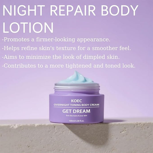 Overnight Toning Whip,Gentle Body Firming for Legs and Body,Caffeine-Infused Cellulite Reducer,Smooth Skin Overnight Care (1)