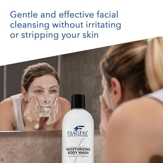 Moisturizing Body Wash 16 oz: Gentle Body and Facial Cleanser - Sulfate-Free and Fragrance-Free - Suitable for Normal, Oily, Dry, and Sensitive Skin Types - Vegan, Gluten-Free, and Cruelty-Free - Unscented and Hypoallergenic (1 Pack 16 oz)