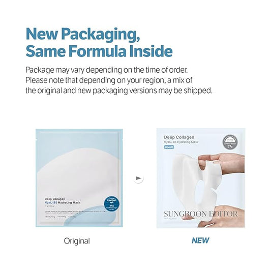 SUNGBOON EDITOR Deep Collagen Hyalu-B5 Overnight Mask 37gx4ea | Real Collagen Face Mask with Hyaluronic Acid | Moisture-Locking Care for Overheated Skin | Viral Korean Skincare Trend