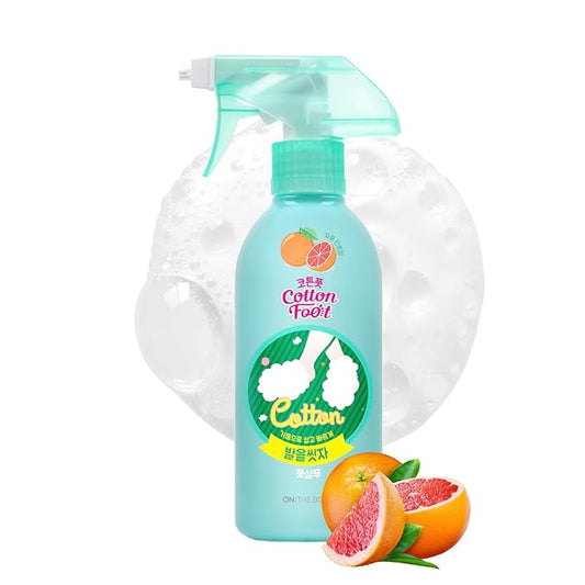 Cotton Foot Shampoo Soap (Grapefruit, 13fl oz*2, Pack of 2) - Refreshing Cleanse Spray, Deodorizing Foor Care. Foaming Wash, Easy to Use