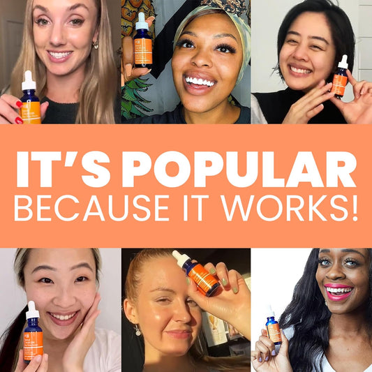 Korean Vitamin C Serum 20% with Hyaluronic Acid + CE Ferulic โ Anti Aging & Anti Wrinkle Korean Skin Care for Face, Brightening Serum, 1 Fl Oz