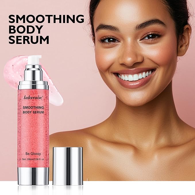 Be Glossy Smoothing Body Serum for Wrinkles - Anti-Aging Formula Infused with Hyaluronic Acid, Vitamin E, Glycerin and Shea Butter - Hydrating & Firming