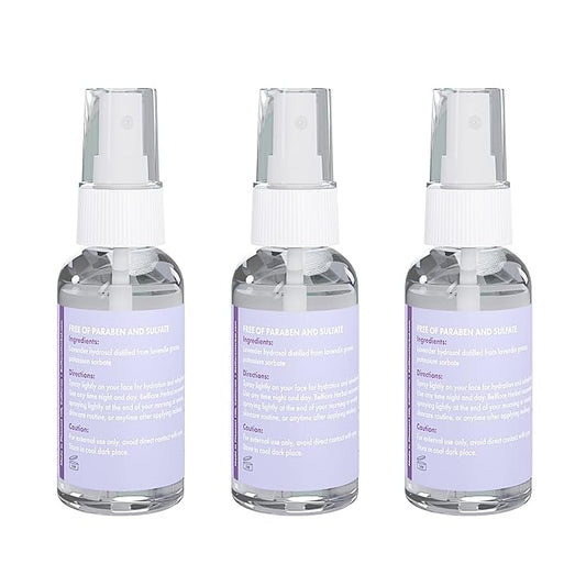 100% Natural Lavender Mist Spray, Organic Face Body Hair Hydrating Mister, Calming for Better Sleep, Vegan non-GMO, 2 ounce (3 Pack)