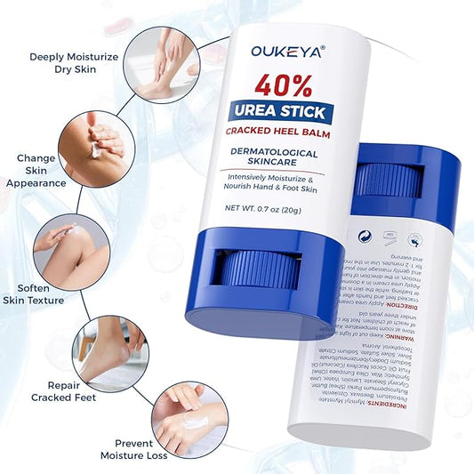 OUKEYA Urea Cream 40 Percent.Urea Cream Stick for Foot and Hand Cream Stick for Dry Cracked, Cracked Heel, Avoid Frostbite, 40 Percent Urea Lotion for Feet Maximum Strength, 2 PACK