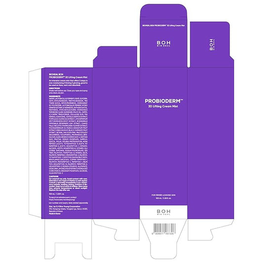 Probioderm™ 3D Lifting Cream Mist 3.38 fl oz (100 ml) | Face Moisturizers, Hydrating Glowing Serum Spray, Moisturizing & Elasticity-Enhancing Facial Mist for Face, Neck & Décolleté