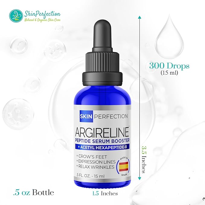 Skin Perfection Argireline Serum - Peptides Serum for Face with Acetyl Hexapeptide-8 for Fine Lines & Wrinkles - Diy Anti Aging Argireline Booster Solution Mix with Any Skincare Products 0.5oz