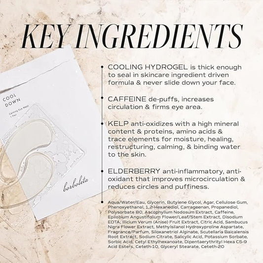 Borboleta Cooldown Calming Under Eye Masks - Under Eye Hydrating Patches for Puffy Eyes and Dark Circles (5 Pack)