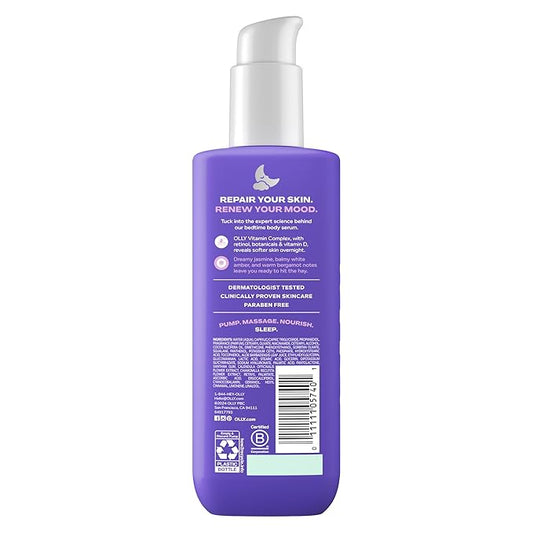 OLLY Renew Body Lotion-Serum with Vitamin D, Retinol & Botanicals – Nourishing Cleanser for Skin Barrier Repair, Deep Hydration, Jasmine Bergamot Scent, 8oz