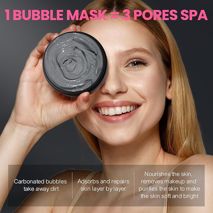 Carbonated Bubble Clay Mask -Exfoliation Face Mask | Detoxing Clay Mask for Blackhead Removal,Dull Skin,Skincare Facial Mask for Controlling Oil and Refining Pores,Mothers Day Gifts for Wife