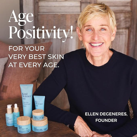 Kind Science by Ellen DeGeneres Face & Neck Duo - 2-Piece Skin Care Set with Hydration Cream Face Moisturizer & Neck Treatment for Firming & Tightening - Anti Aging, Visibly Reduces Wrinkles