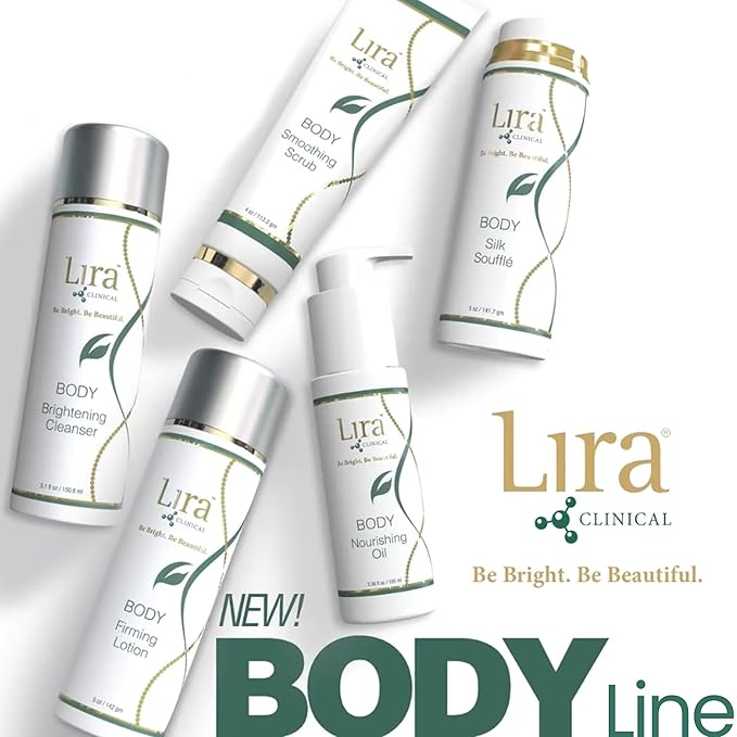 Lira Clinical BODY Firming Lotion - Niacinamide & Caffeine Moisturizing Cream with Green Tea & Sweet Almond Extract - Daily Skin Tightening Solution for Women for Firm and Smoother Skin - 4 Fl Oz
