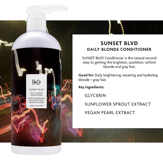 R+Co Sunset Blvd Daily Blonde Shampoo + Conditioner Duo 33.8 Fl Oz (Set of 2)