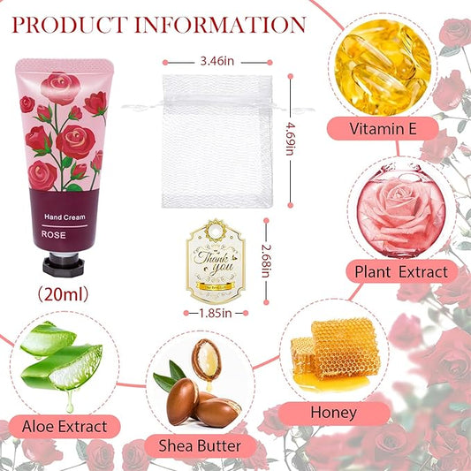 12 Pack Hand Cream for Women, Mini Hand Lotion Travel Size for Dry Cracked Care, Natural Plant Fragrance Moisturizer Present Set for Mother, Teacher Appreciation and Bridesmaid Present