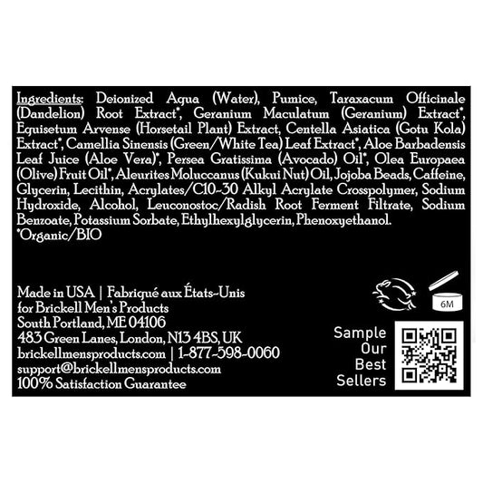 Brickell Men's Renewing Face Scrub for Men, Natural and Organic Deep Exfoliating Facial Scrub Formulated with Jojoba Beads, Coffee Extract and Pumice, 4 Ounce, Scented