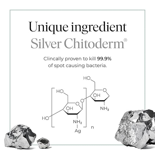 | Hydrating Face Serum with Silver Chitoderm for ALL Skin Types | Clears Acne, Prevents & Heals Breakouts & Blemishes, Repairs Scars | Moisturises and Nourishes For Smooth Skin | 30ml