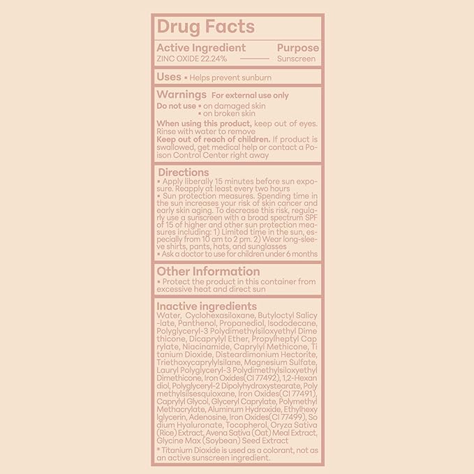 THANKYOU FARMER Sun Project Rice Tinted Mineral Sunscreen SPF40 Broad Spectrum - Korean Face Sunscreen with Zinc Oxide - Tinted SPF with No White Cast, Dermatologist-Tested - 1.69 fl oz