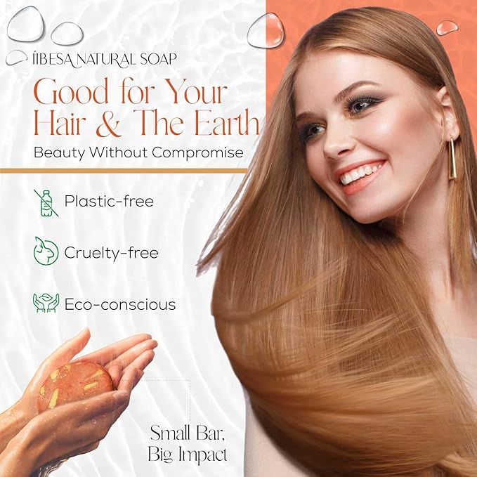 IIBESA Rice Water Shampoo Bar - Hair Growth & Volumizing Deep Hydrating - Japan Made Organic Ingredients - Solid Shampoo Bars For All Hair Types - Sulfate-Free Essential Oils - Grapefruit