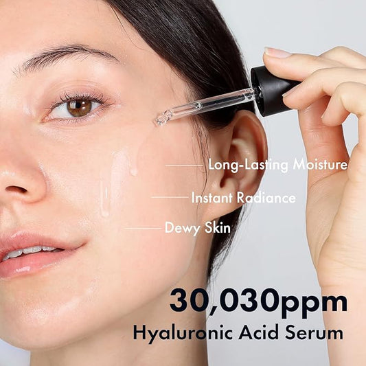 Hyaluronic Acid 3% Serum, 30,030ppm Sodium Hyaluronic Acid, Hydration, Moisture Boosting Facial Serum for Fine Lines & Wrinkles, Plump & Repair Dry Skin, Korean Skin Care, 30ml, 1.01 fl.oz.