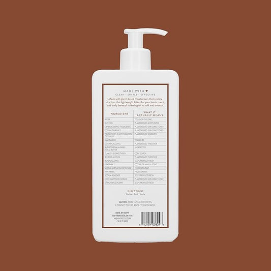 Native Body Lotion Contains Naturally Derived Plant-Based Moisturizers for Women and Men | Restores Dry Skin, Coconut & Vanilla, 16.5 fl oz