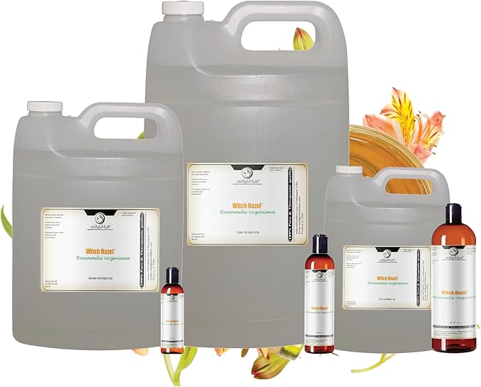 Witch Hazel Natural USP Oil – 100% Pure Astringent with 14% Natural Grain Alcohol | Hamamelis Virginiana Extract for Face, Skin, Hair & Wellness | Bulk & Gallon Options | 4 Fl Oz