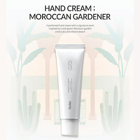 Huxley Secret of Sahara Hand Cream 30ml | Hydrates, Nourishes & Softens Skin | Non-Greasy Moisturizer that Soothes and Softens Hands | Hand Cream for Women & Men (1.01 Fl Oz, Moroccan Gardener)