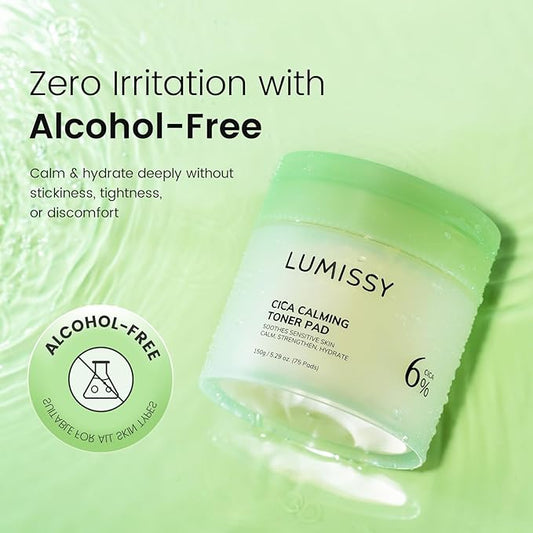 CICA Calming Toner Pad for Sensitive Skin - Centella Asiatica, Panthenol & Witch Hazel Suitable for Calm Redness and Irritation, Soothing, Hydrating & Barrier Repair 75 Pads