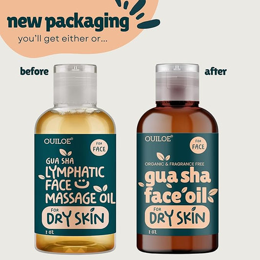Gua Sha Oil for Dry Skin - Face Oil for Gua Sha Massage - Safe for Acne Prone Skin - Natural, Non Comedogenic, Fragrance Free, Organic, Lightweight & Non Greasy - Use with Gua Sha Facial Tools, 2oz