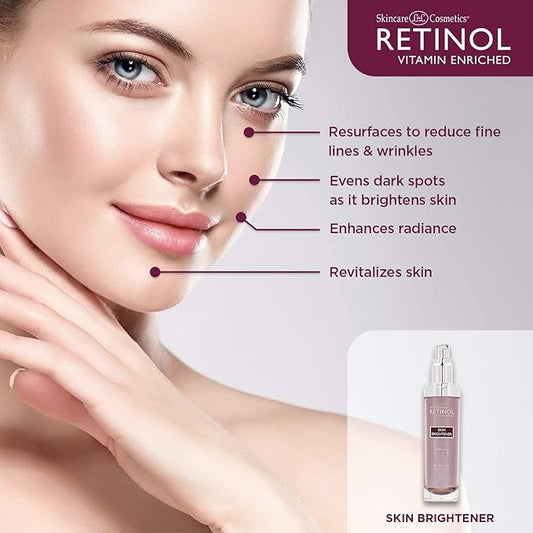 Retinol Skin Brightener – The Original Retinol Brand – Skin Tone Corrector Smooths & Rejuvenates Face for Healthy Glow – Minimizes Fine Lines & Wrinkles with Plant & Fruit Extracts, Vitamin A, C & E