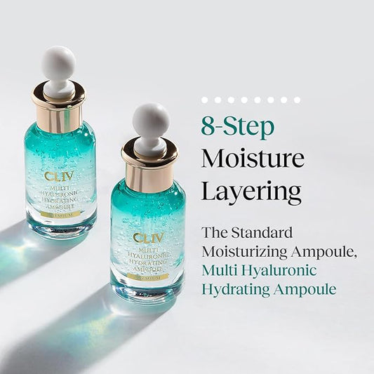 Multi Hyaluronic Hydrating Ampoule 30ml / 1.01 fl oz – Korean Skincare Nourishing Serum with 85% Hyaluronic Acid, 8-Layer Hydration Technology, Ceramides & Panthenol for Deep Moisture Care