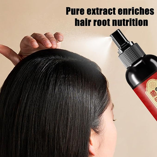 Saffron Hair Blackening Spray, Saffron Hair Spray, 100ml Herbal Extracts Hair Serum, Saffron and Polygonum Multiflorum Essence Spray, Leaving Hair Shiny & Prevent Gray Hair (2Pcs)